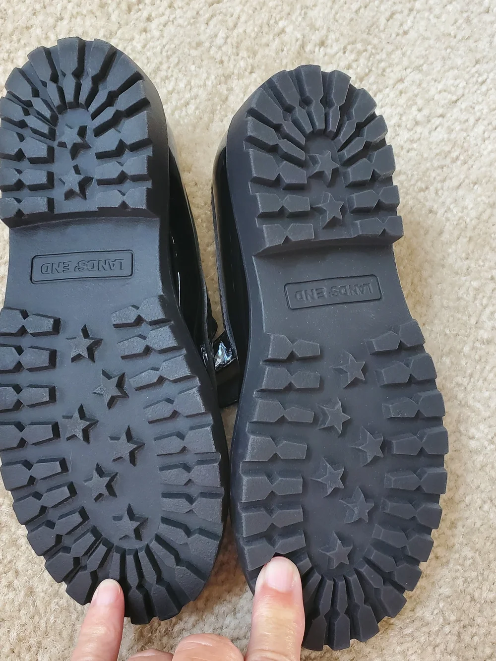 Lands' End Black Patent Youth Mary Jane with Buckle.  Size 13